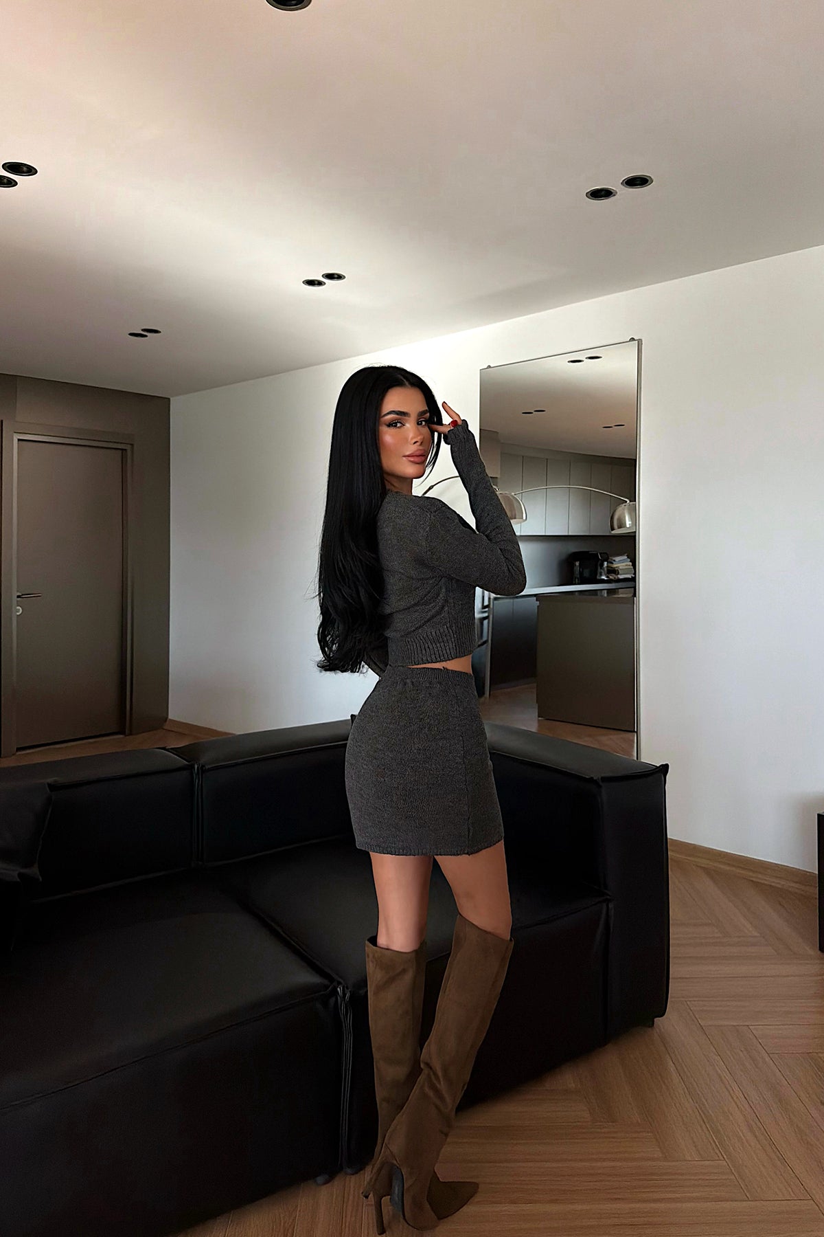 Antrasit İlue Triko Takım ATE-4369