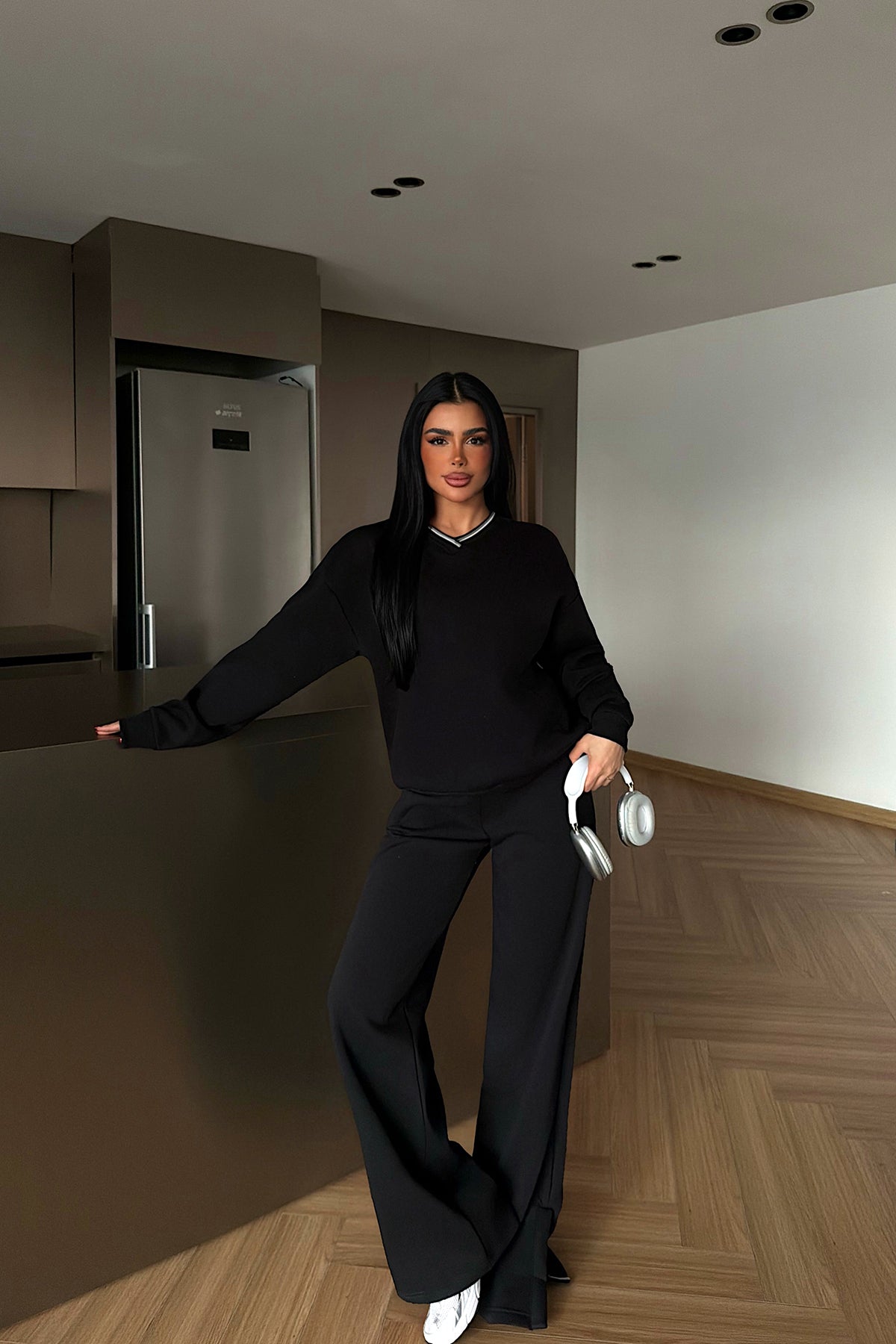 Siyah Kassel Eşofman Takımı ATE-4281