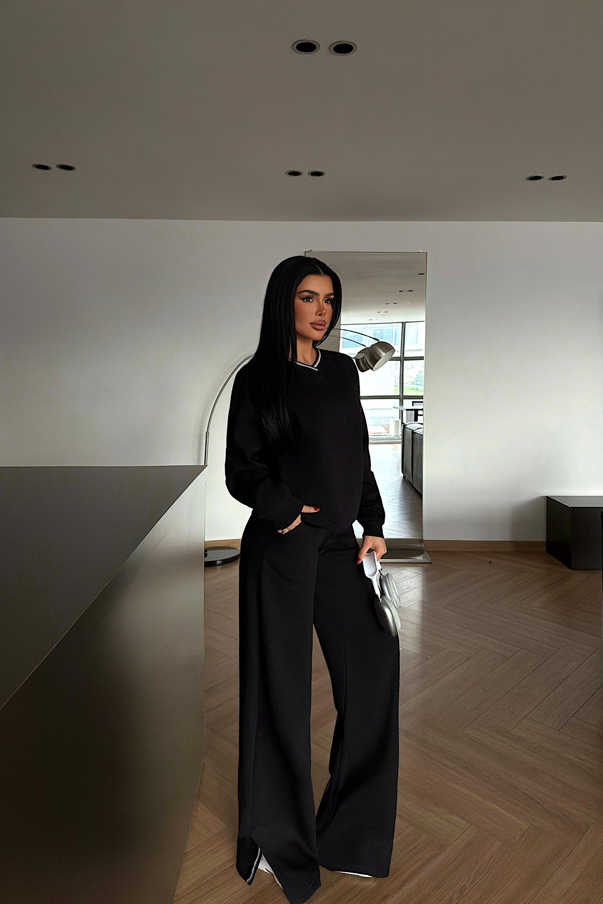 Siyah Kassel Eşofman Takımı ATE-4281