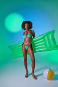 Contrast Piping Emma Bikini Top Green