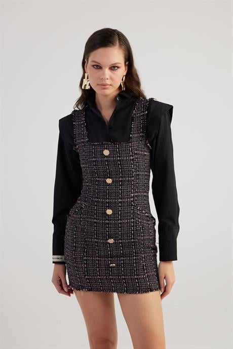 Tweed Elbise Siyah