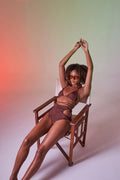 High Waist Accessory Detailed Delphi Bikini Bottom Brown