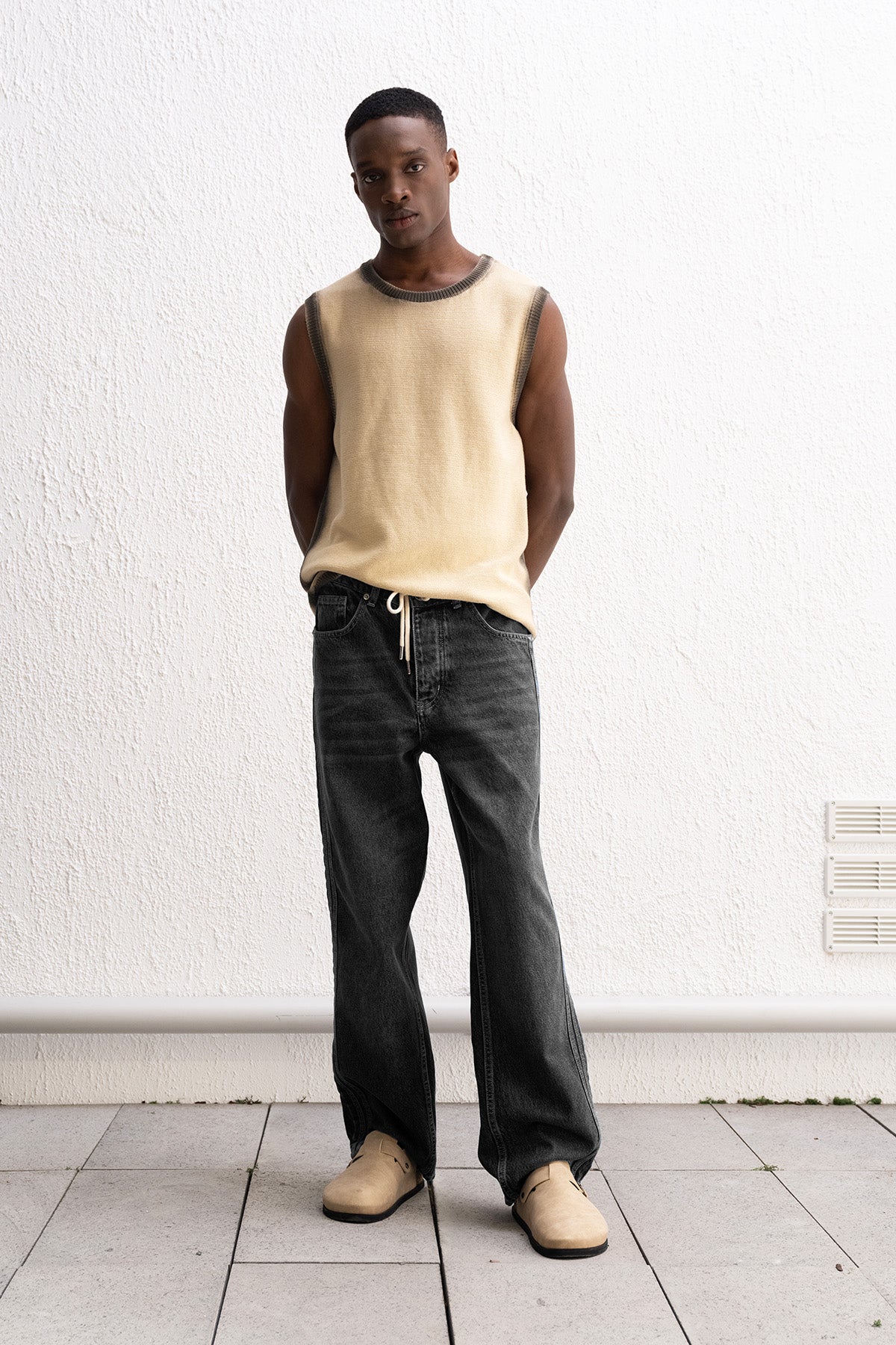 BAĞCIKLI REGULAR FIT ANTRASİT JEAN - ANTRASİT S
