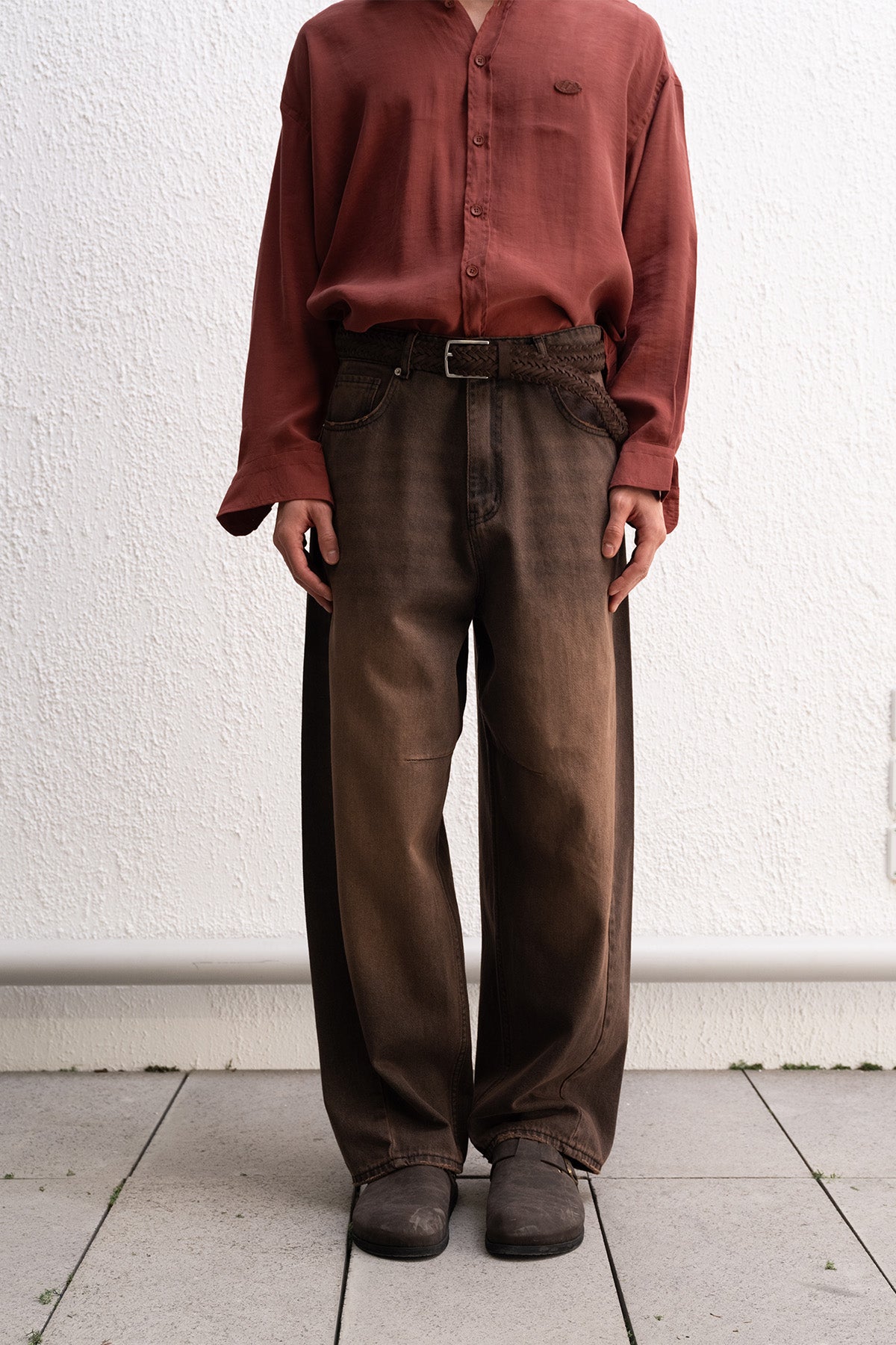 BAGGY FIT KAHVERENGİ JEAN - KAHVERENGİ S