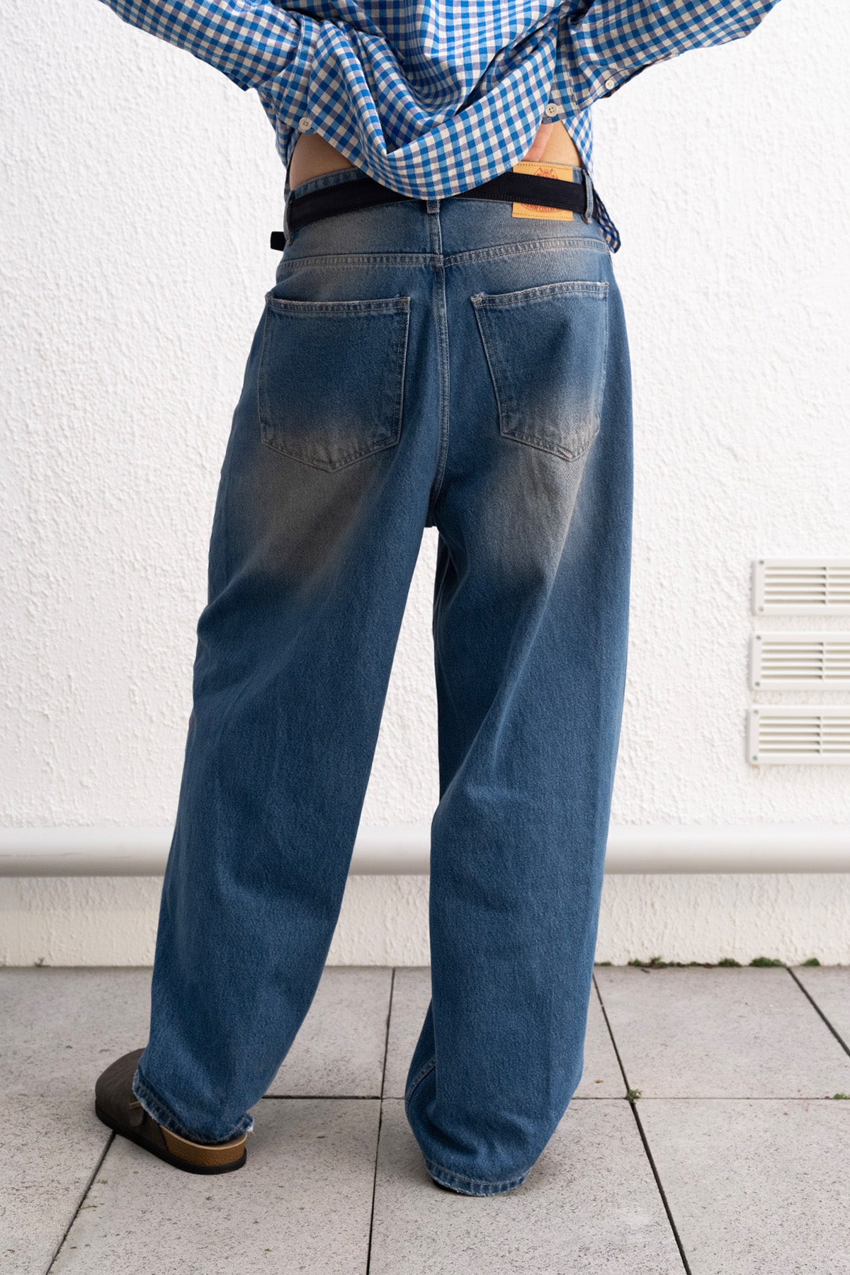 BAGGY FIT MAVİ JEAN - MAVİ M