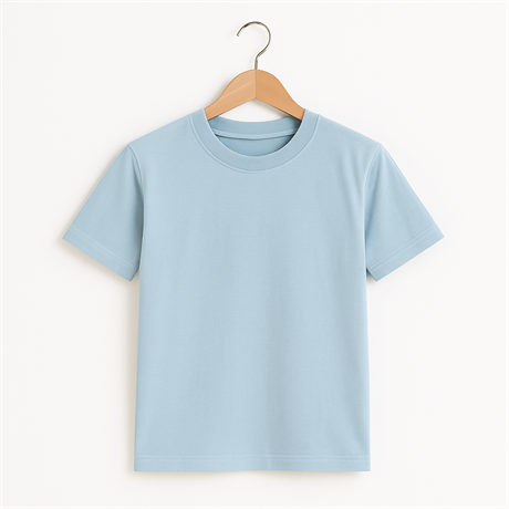 Basic Bisiklet Yaka Mavi T-shirt Mavi 4 Yaş
