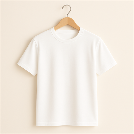 Unisex Basic Bisiklet Yaka T-shirt Beyaz 4 Yaş