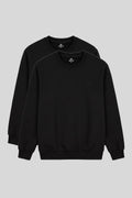 Basic Büyük Beden 2'li Paket Siyah Erkek Sweatshirt - 88126