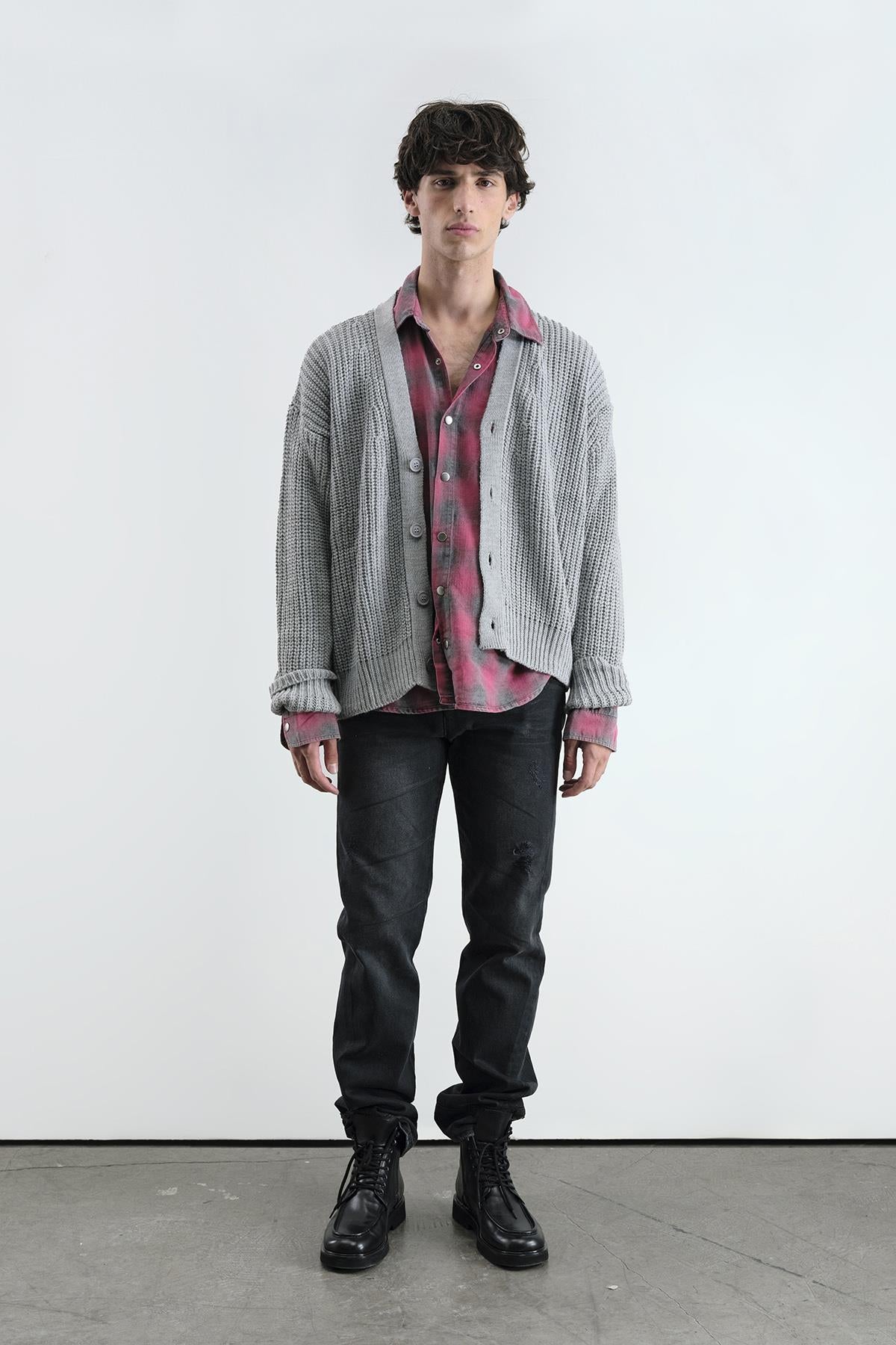 BASIC DOKULU GRİ HIRKA