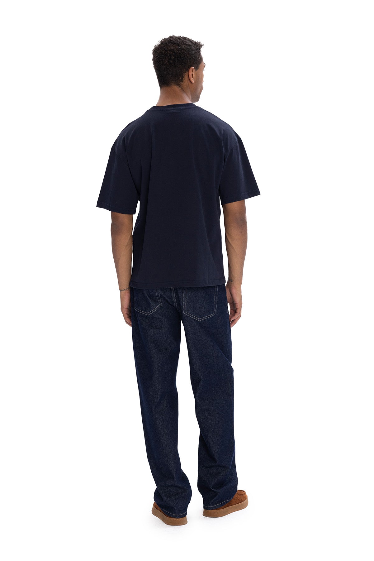 BASIC KISA KOL T-SHIRT - LACİVERT - LACİVERT S