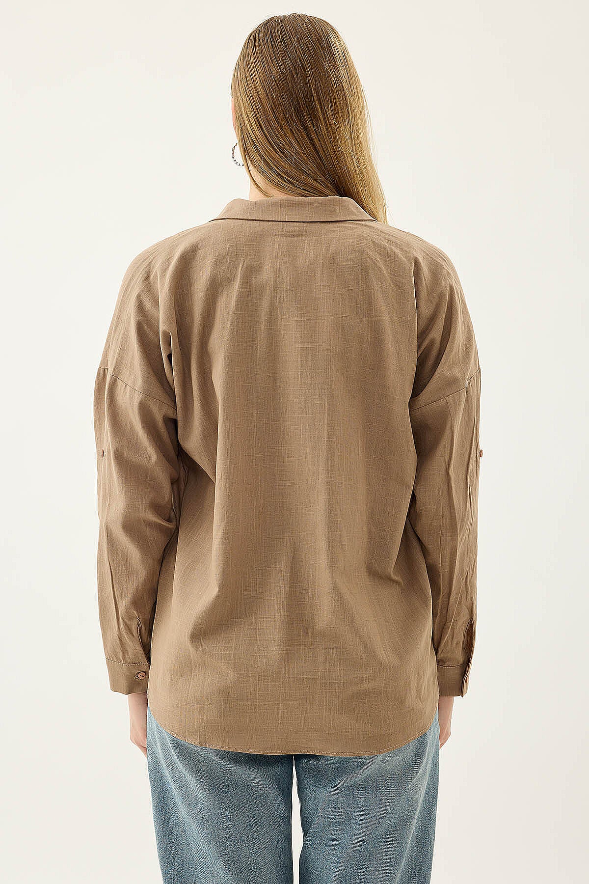 Basic Oversize Önden Cepli Gömlek