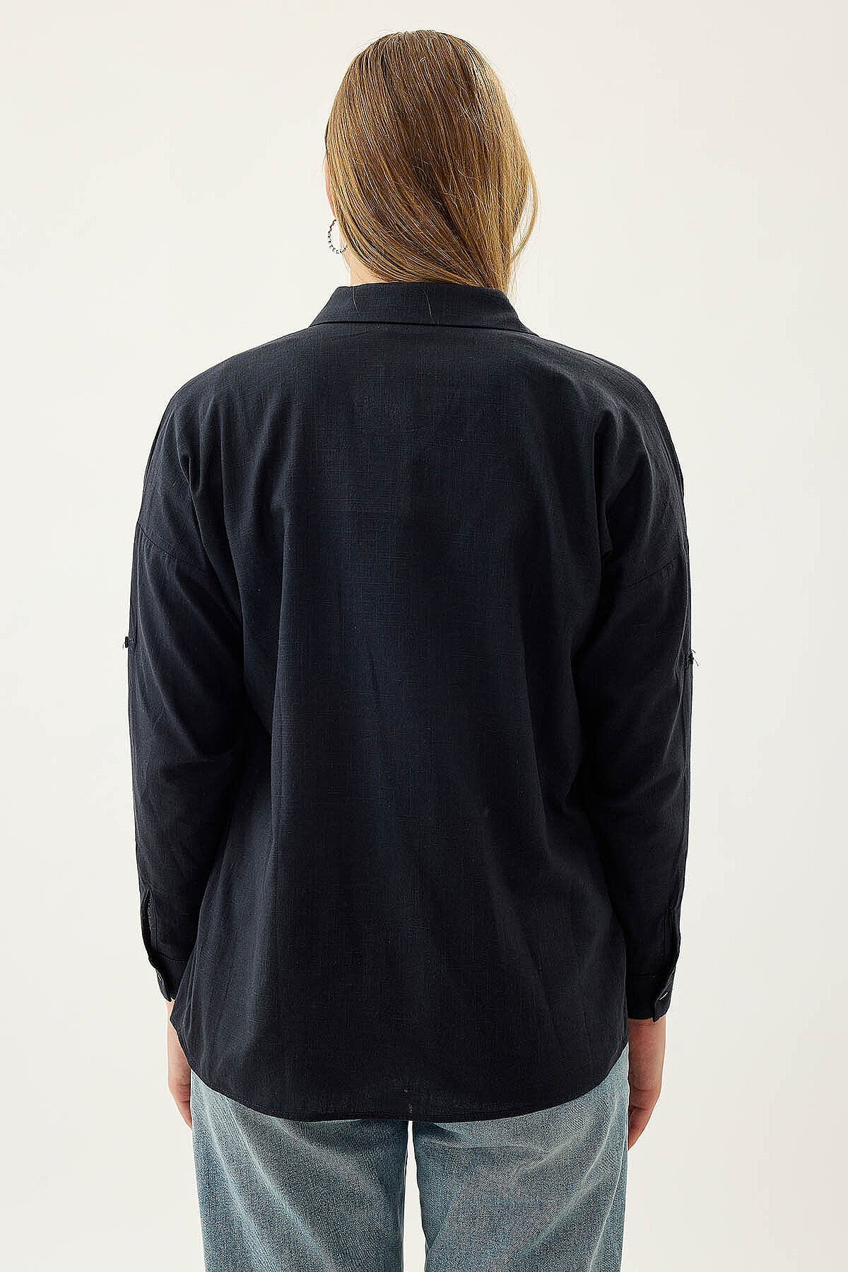 Basic Oversize Önden Cepli Gömlek