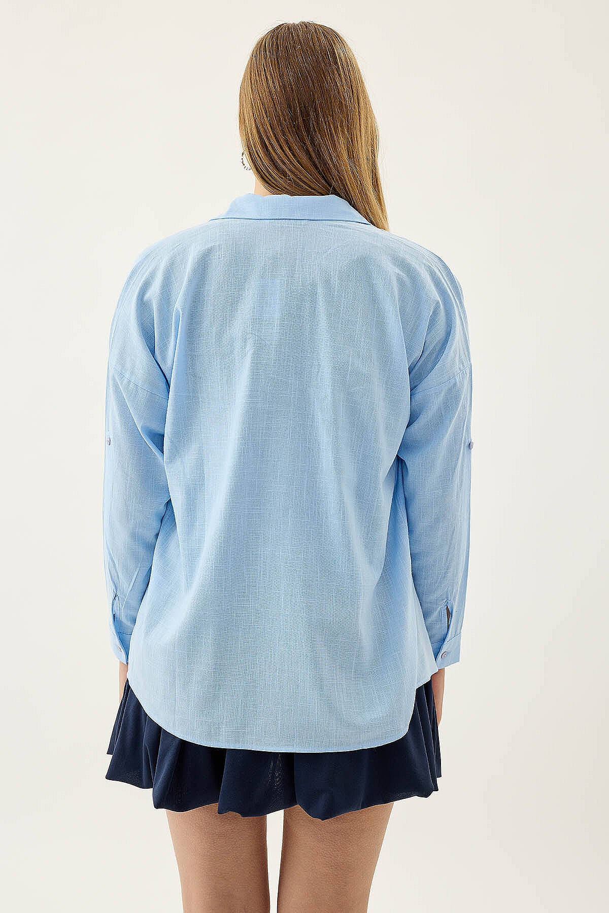 Basic Oversize Önden Cepli Gömlek