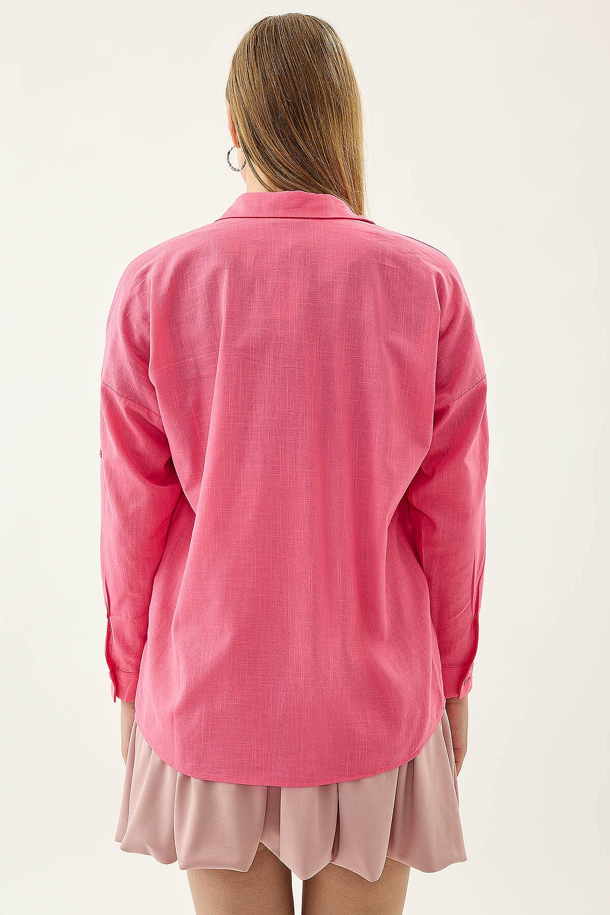 Basic Oversize Önden Cepli Gömlek