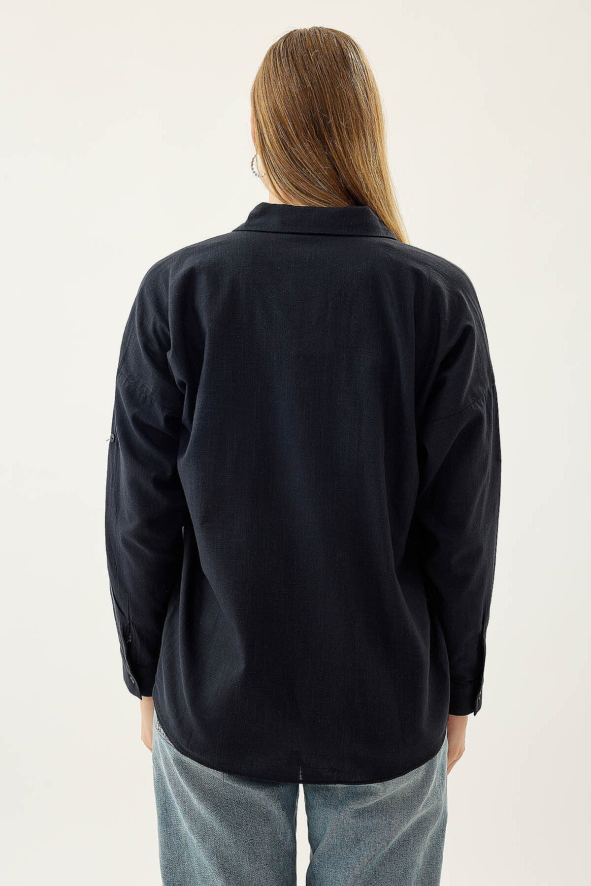 Basic Oversize Önden Cepli Gömlek