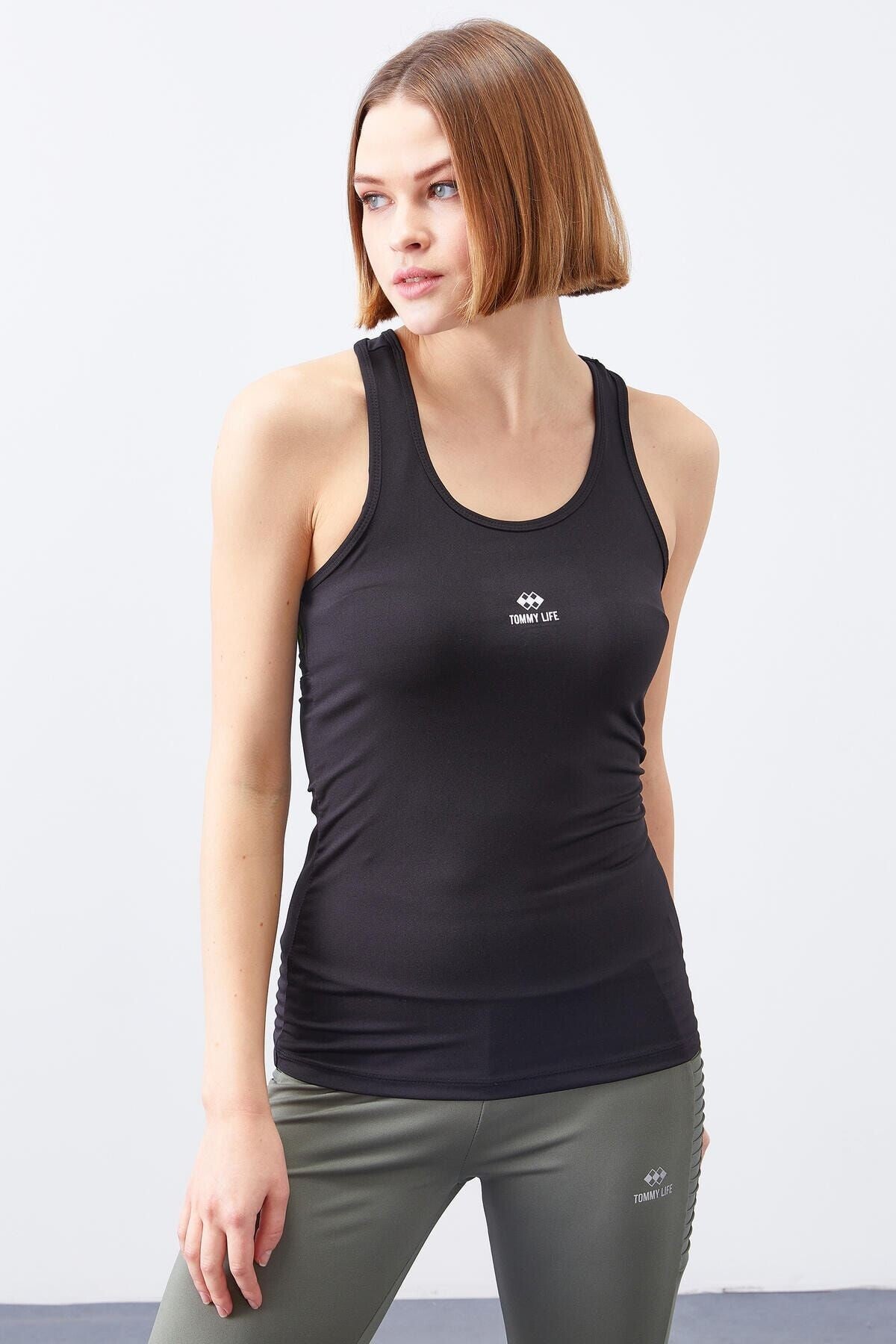 Arka Yazı Detaylı Siyah-Neon Sarı Micro Sporcu Atlet 97096