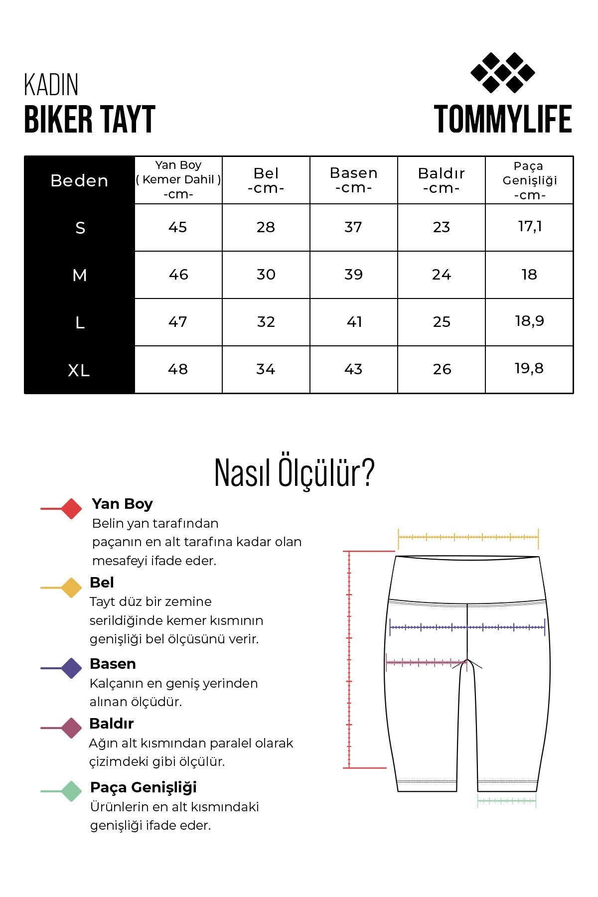 Açık Mavi Esnek Standart Fit Performans Kadın Biker Tayt - 91012