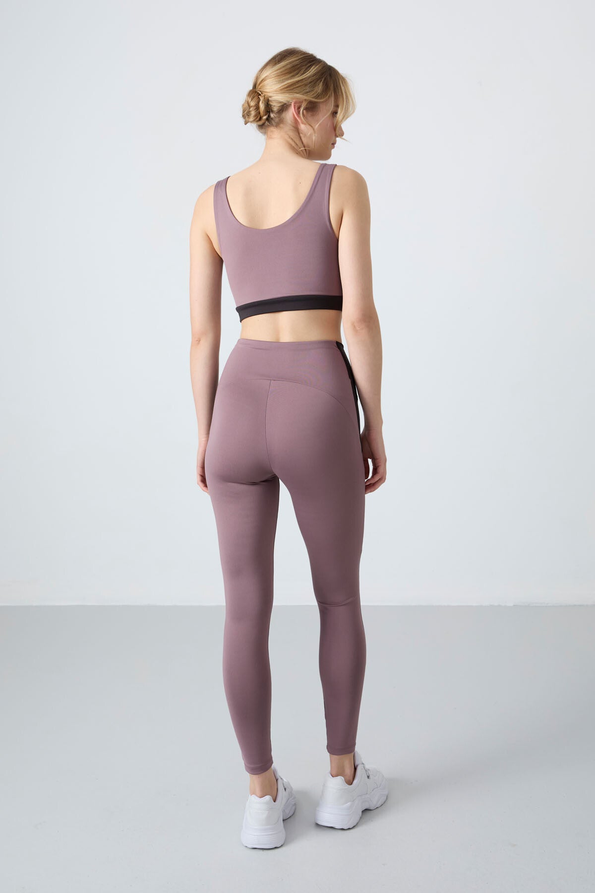 Gül Kurusu Esnek Standart Fit Performans Kadın Tayt Takım - 95334