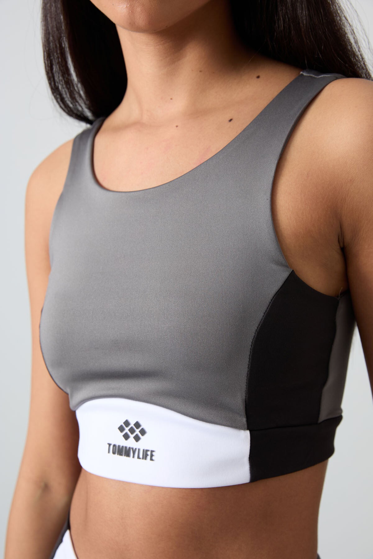 Koyu Gri Esnek Standart Fit Performans Kadın Tayt Takım - 95334