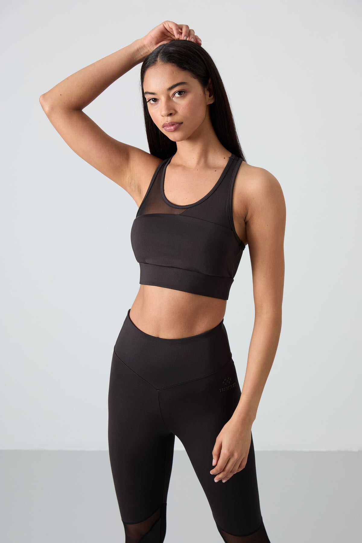 Siyah Esnek Standart Fit Performans Kadın Tayt Takım - 95331