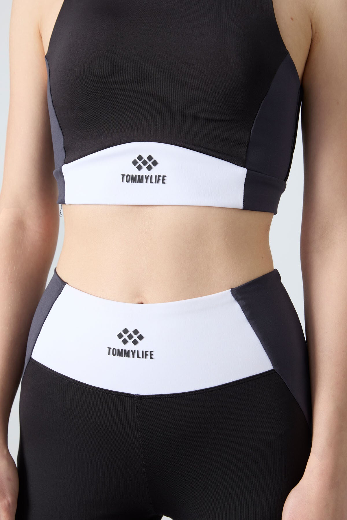 Siyah Esnek Standart Fit Performans Kadın Tayt Takım - 95334