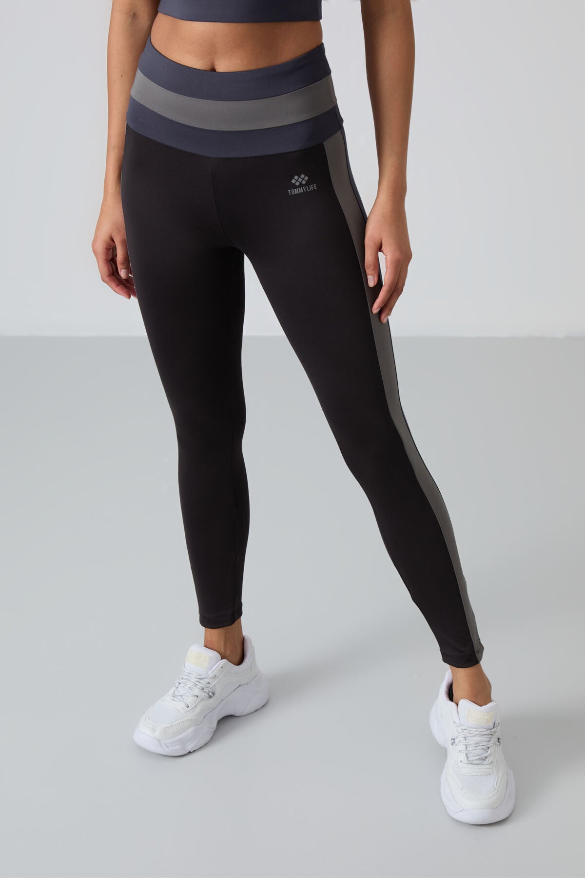 Siyah Esnek Standart Fit Performans Kadın Tayt Takım - 95335