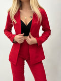 Women's Satin Fabric Jacket and Pants Set