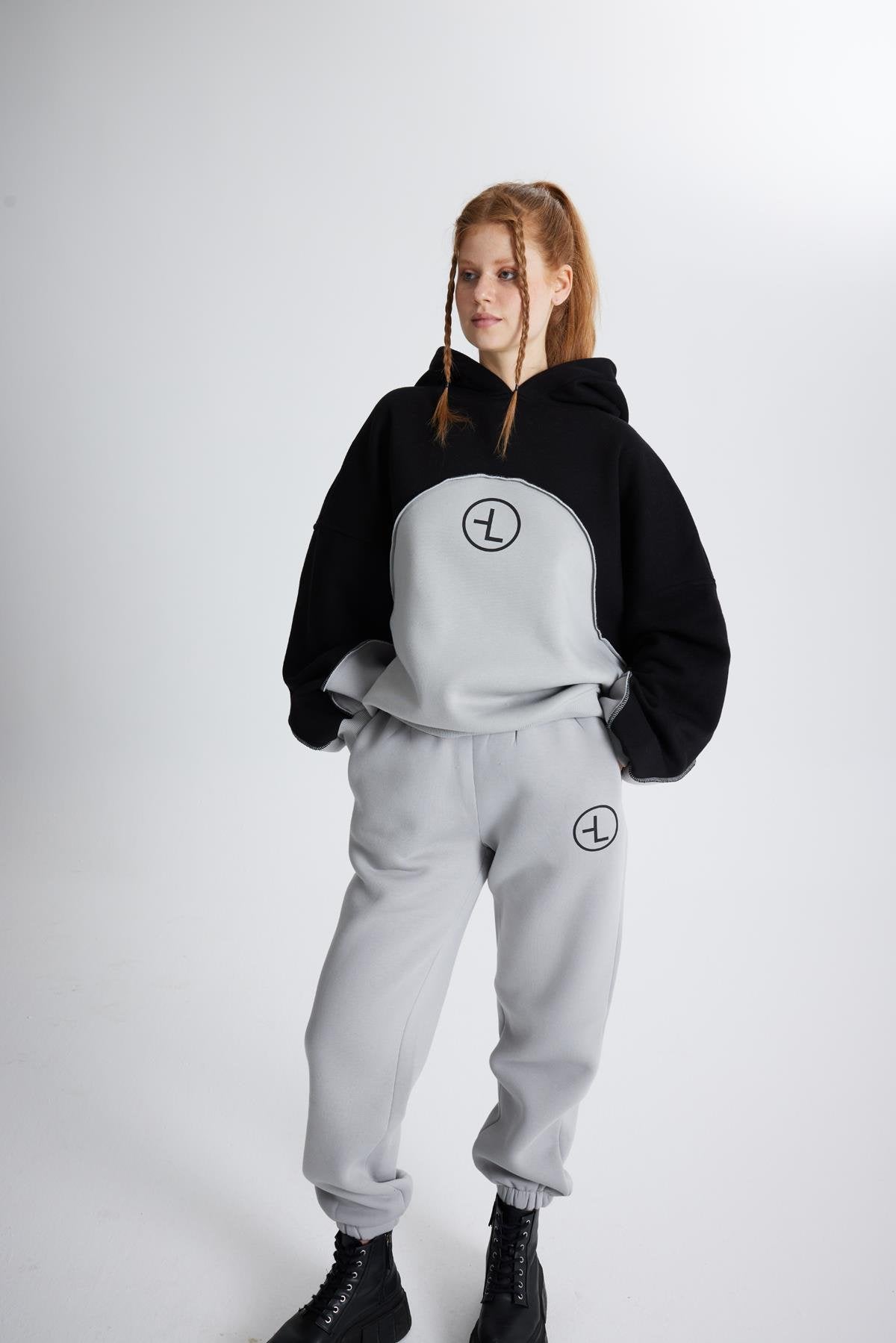 Şardonlu 3 İplik Kumaş Oversize Kapişonlu Revenge Sweatshirt Gri