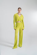 Elastic Waist Stretchy Comfy Pants Green