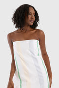 Be-0199  100% Cotton Green-Beige-Gray 80X165 Cm Hammam Towel