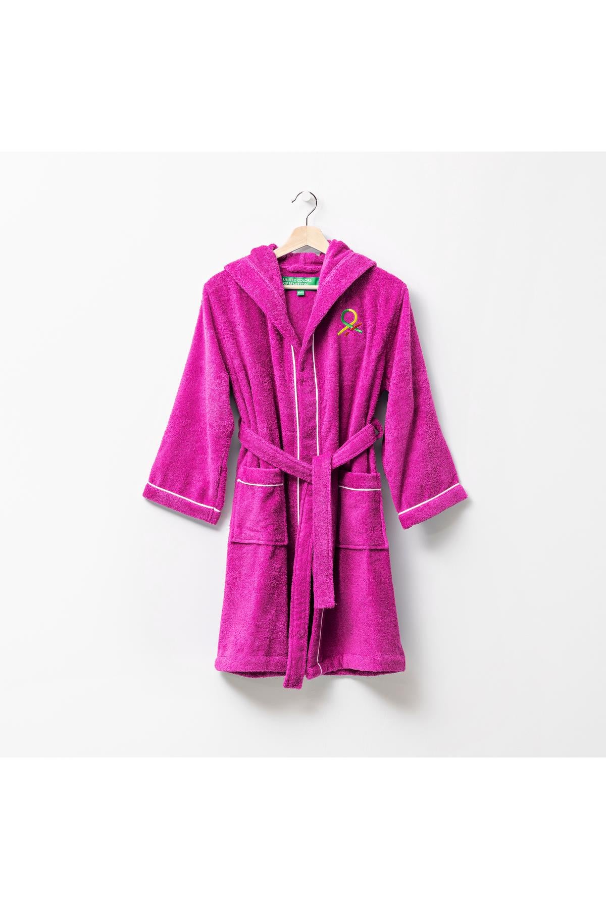 Be-0817-Pnk  %100 Pamuk Pembe 65X65 Cm Çocuk Bornozu