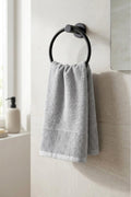 Be-0828-Gy  100% Cotton Gray 50X90 Cm Hand Towel