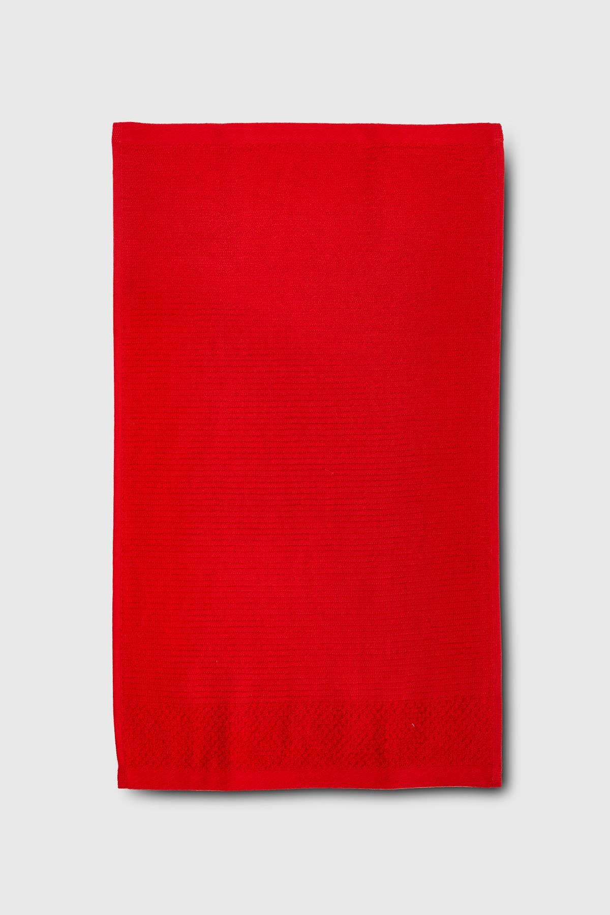 Be-0829St-Rd  %100 Pamuk Kırmızı 3 Lü Set, 30X50 Cm, 50X90 Cm, 70X140 Cm Havlu Seti