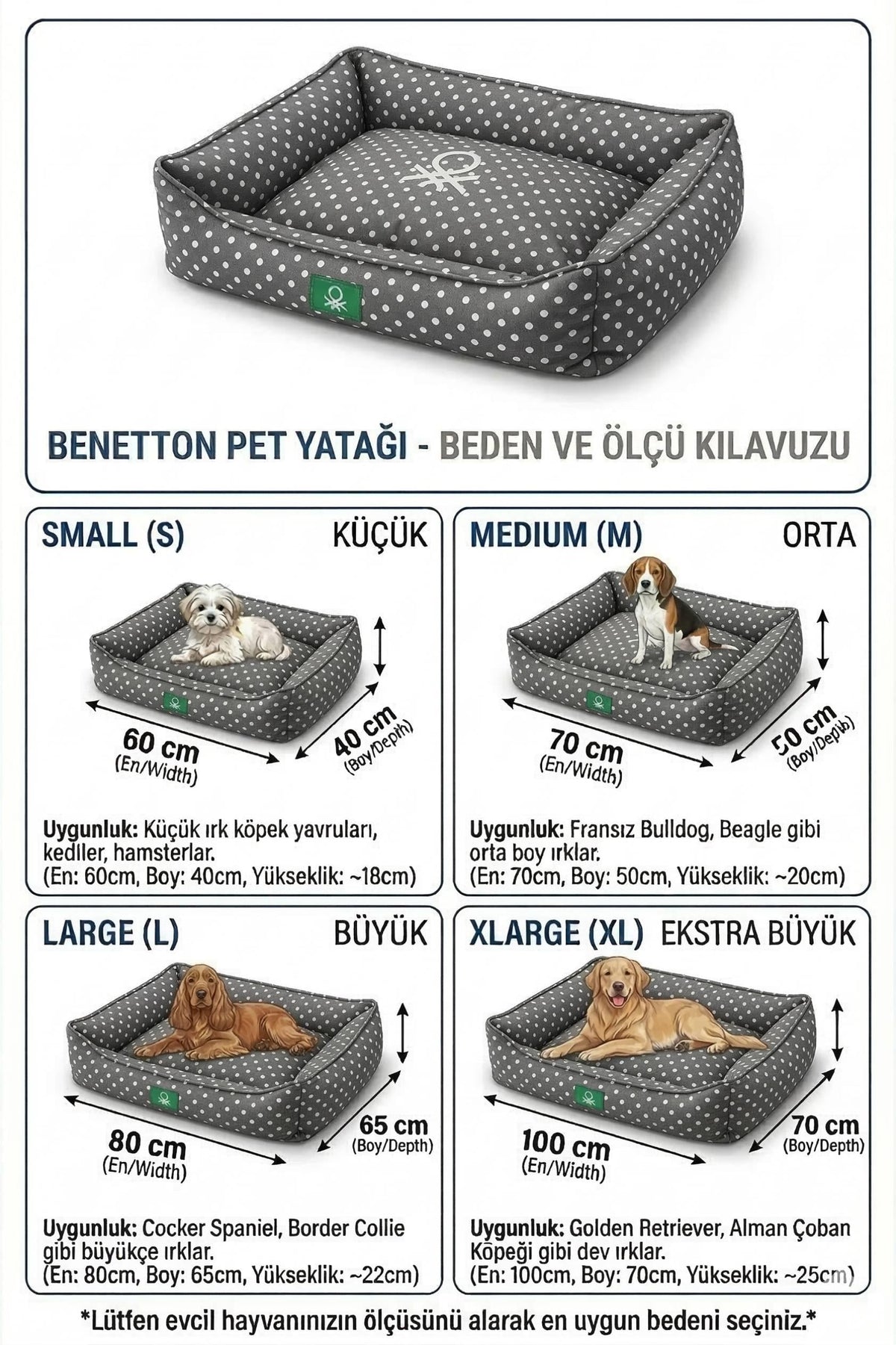 BE-1402 Kedi & Köpek Yatağı Puantiyeli Lacivert 60x40 cm