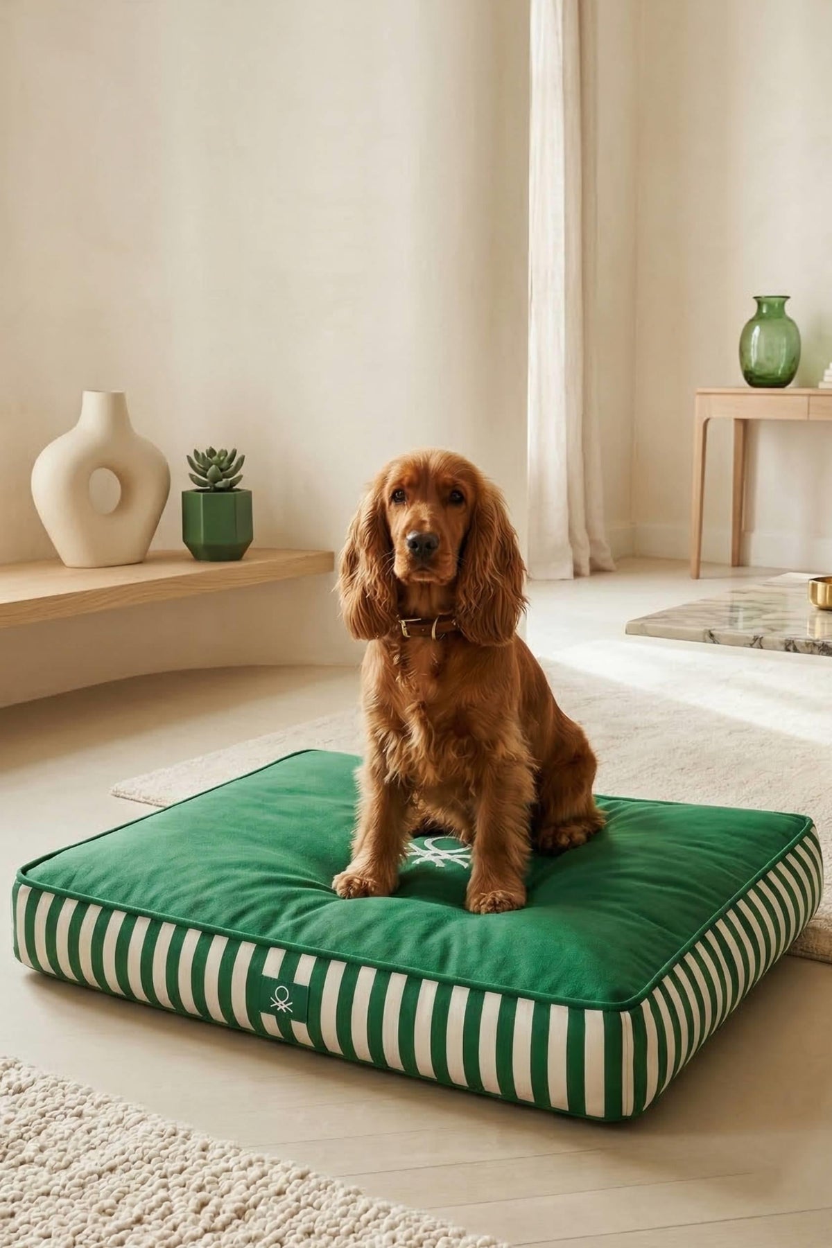 BE-1437 Kedi & Köpek Yatağı YEŞİL ÇİZGİLİ 100 x70cm