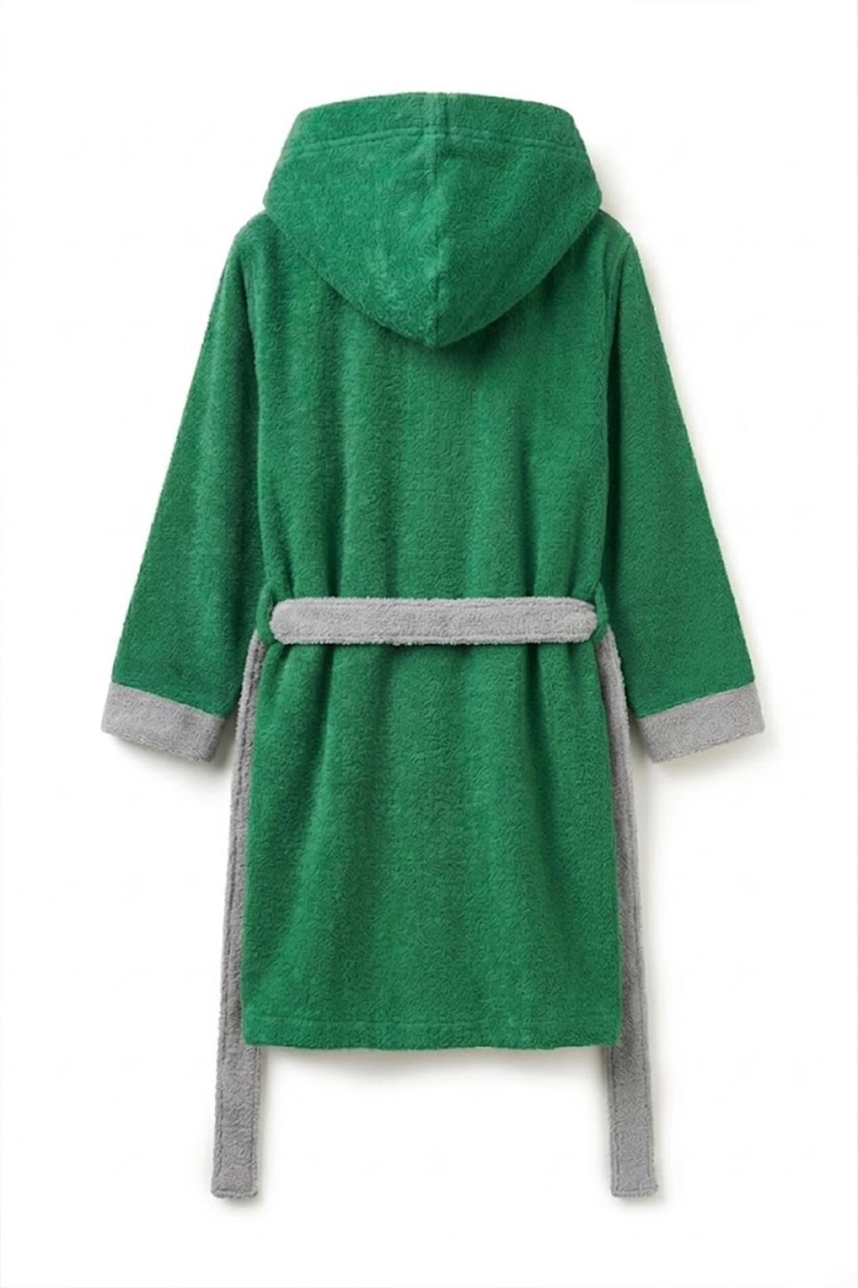Be-2814-Gr  %100 Pamuk Yeşil 65X65 Cm Çocuk Bornozu