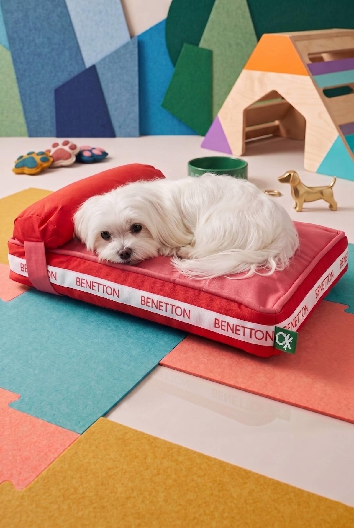 BE-2855-RD Yastıklı Kedi & Köpek Yatağı Kırmızı 60X40X10cm