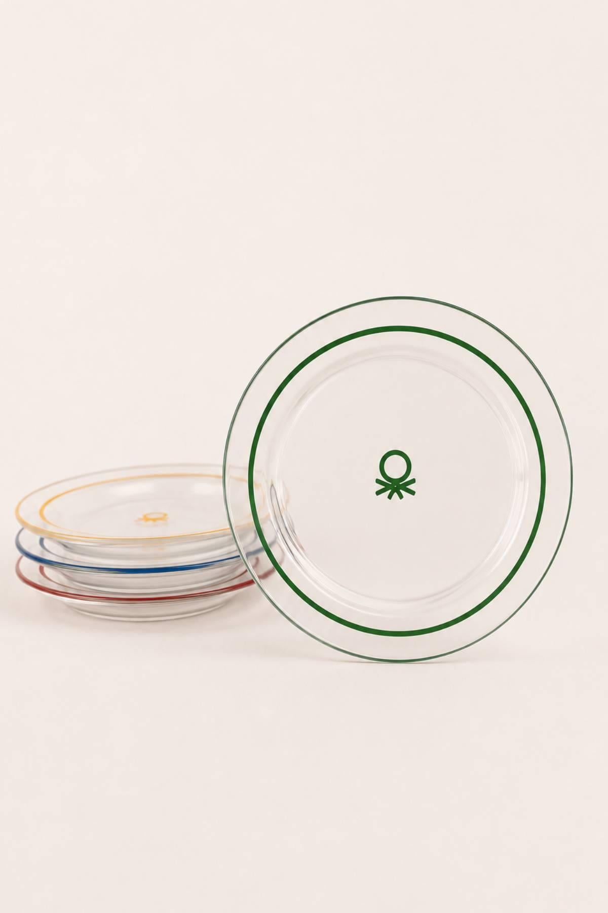 Be-Kct0037  Cam Çok Renkli Tabak Takımı