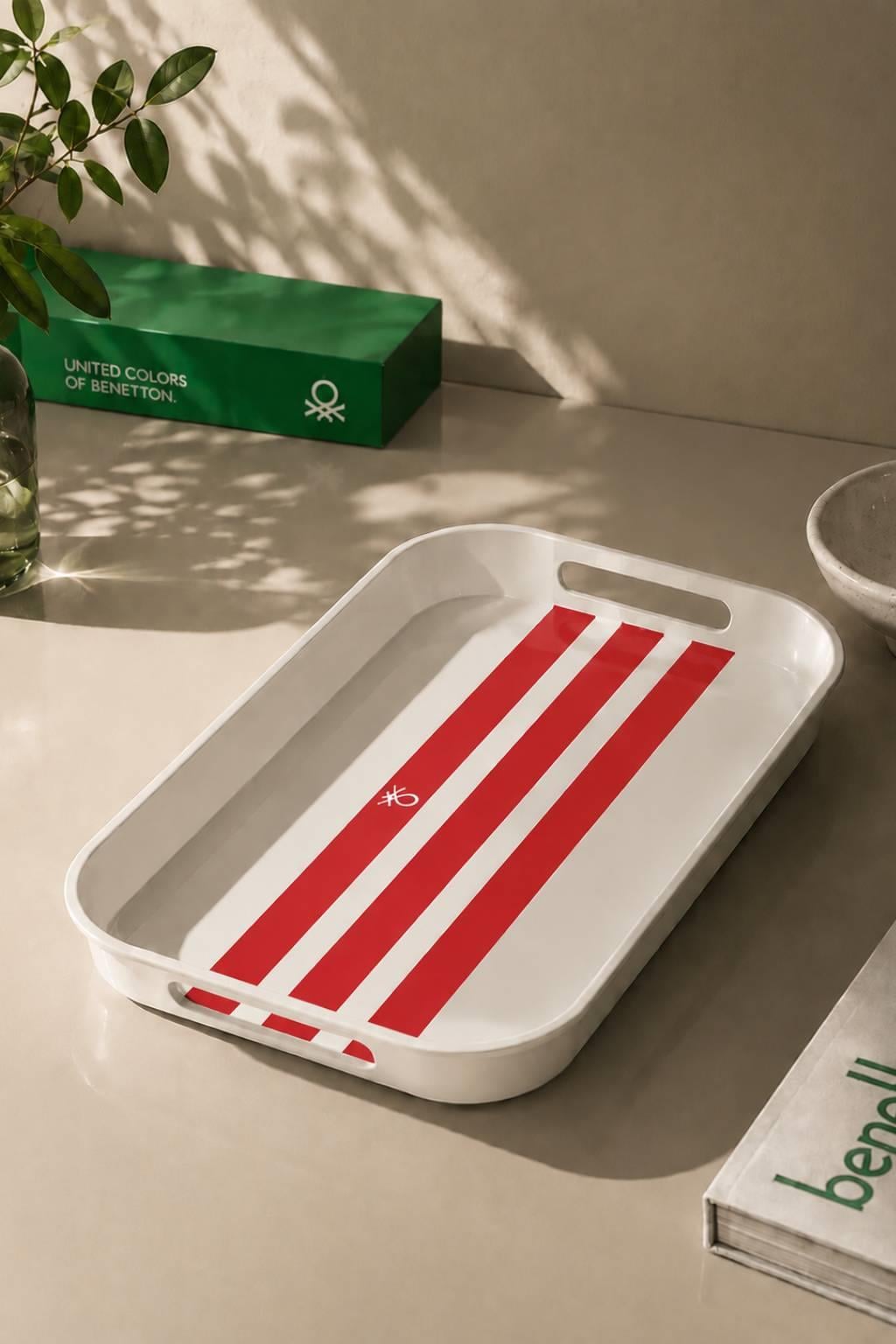 Be-Kct64-K  Melamine Kırmızı 19*33 Cm Servis Tepsisi
