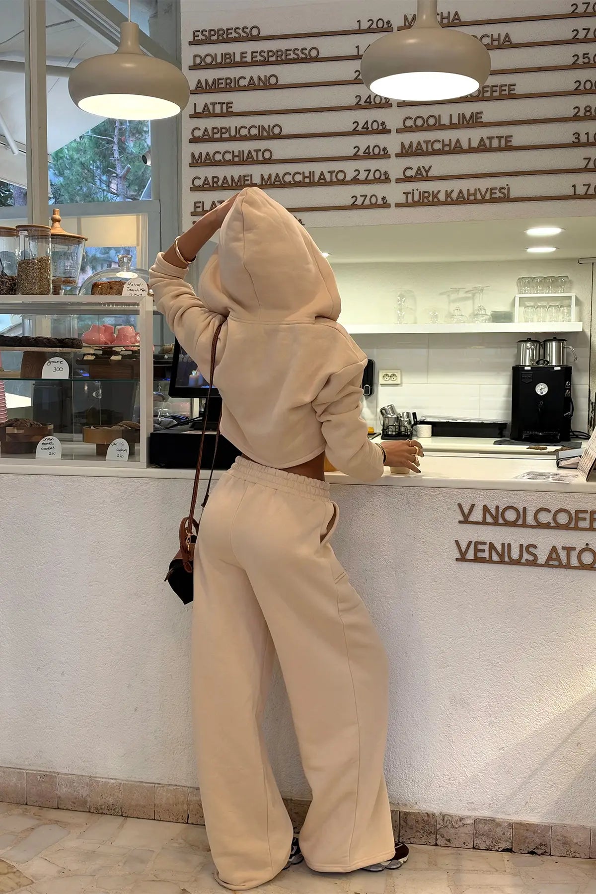 Bej Fermuar Detay Takım