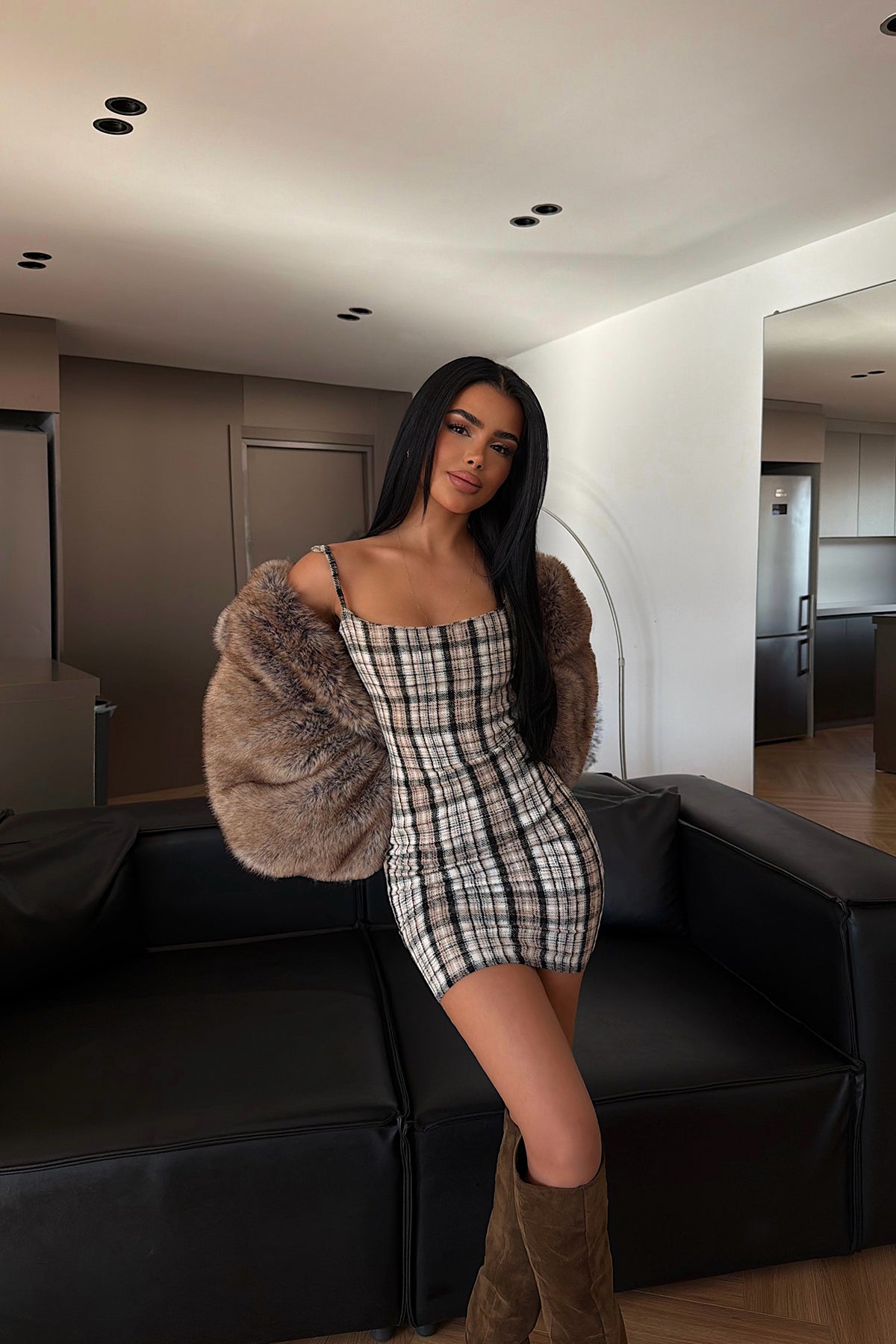 Bej Hazely Mini Elbise ATE-4256