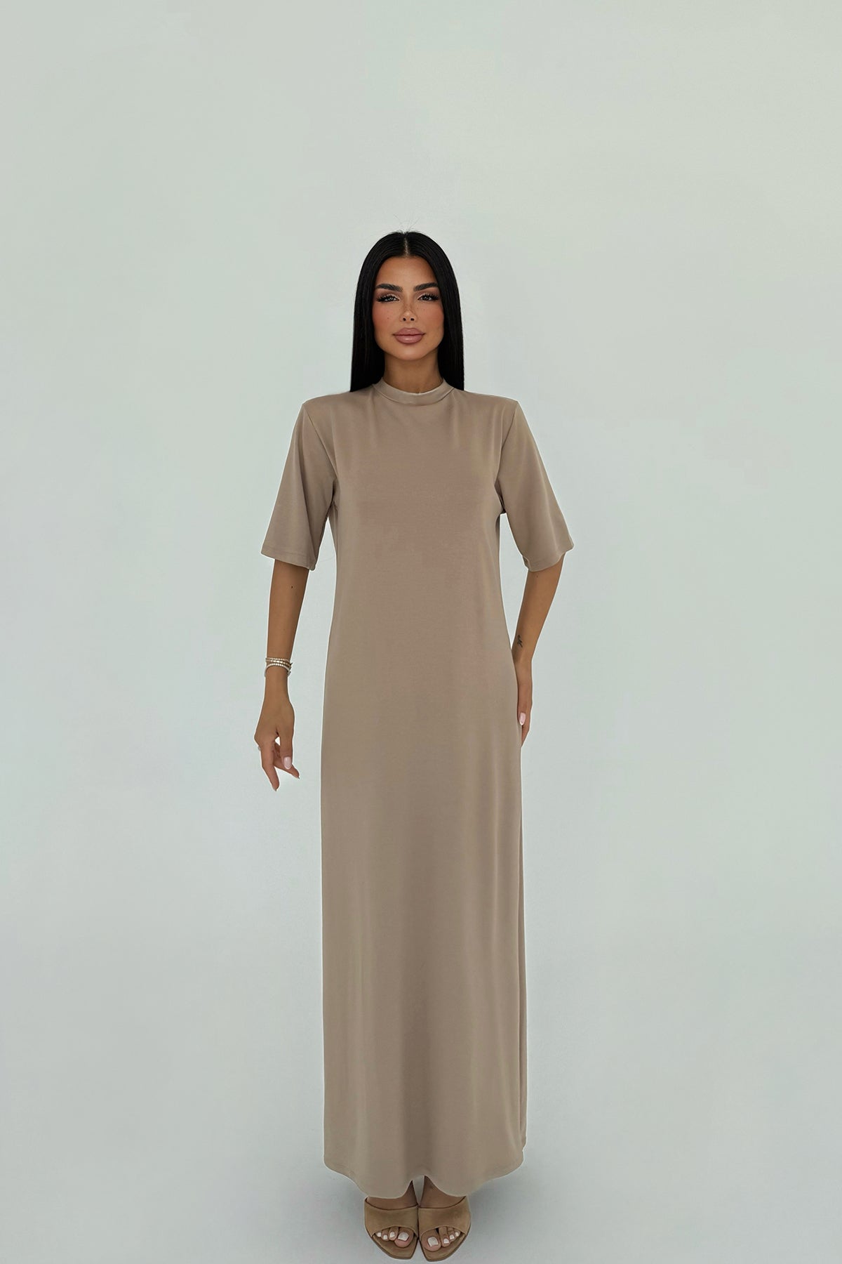 Bej Roland Uzun Elbise ATE-2203