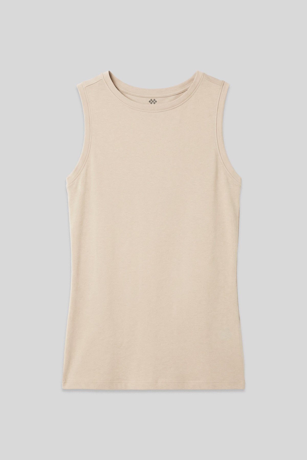 Bej Slim Fit Basic O Yaka Sıfır Kol Kadın Atlet - 97313