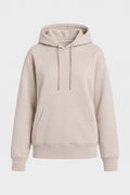 Bej Standart Kapüşonlu Kanguru Cepli Basic Kadın Sweatshirt - 97321