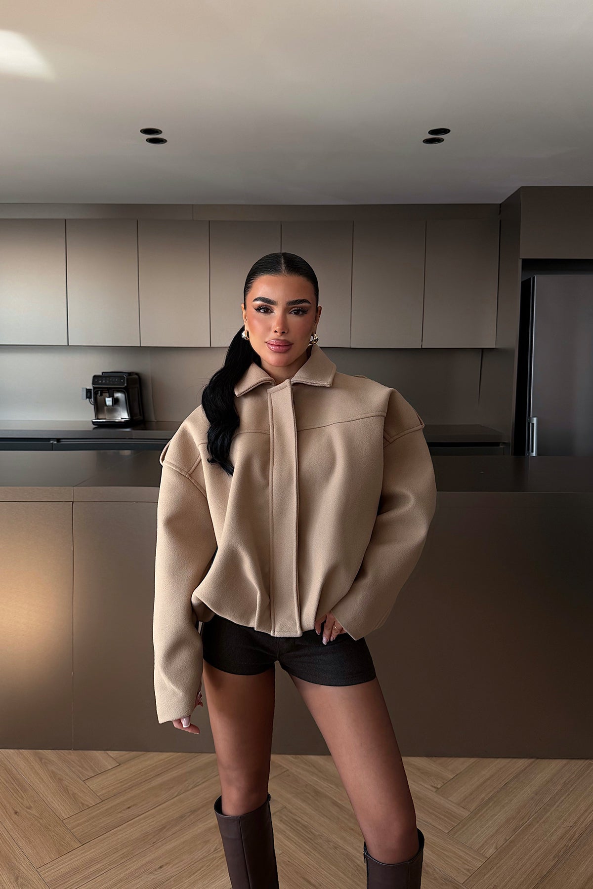 Bej Bomber Ceket ATE-4741