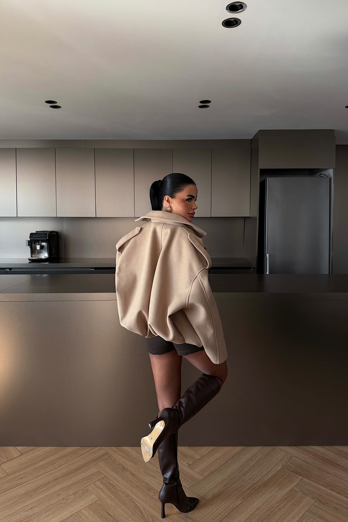 Bej Bomber Ceket ATE-4741