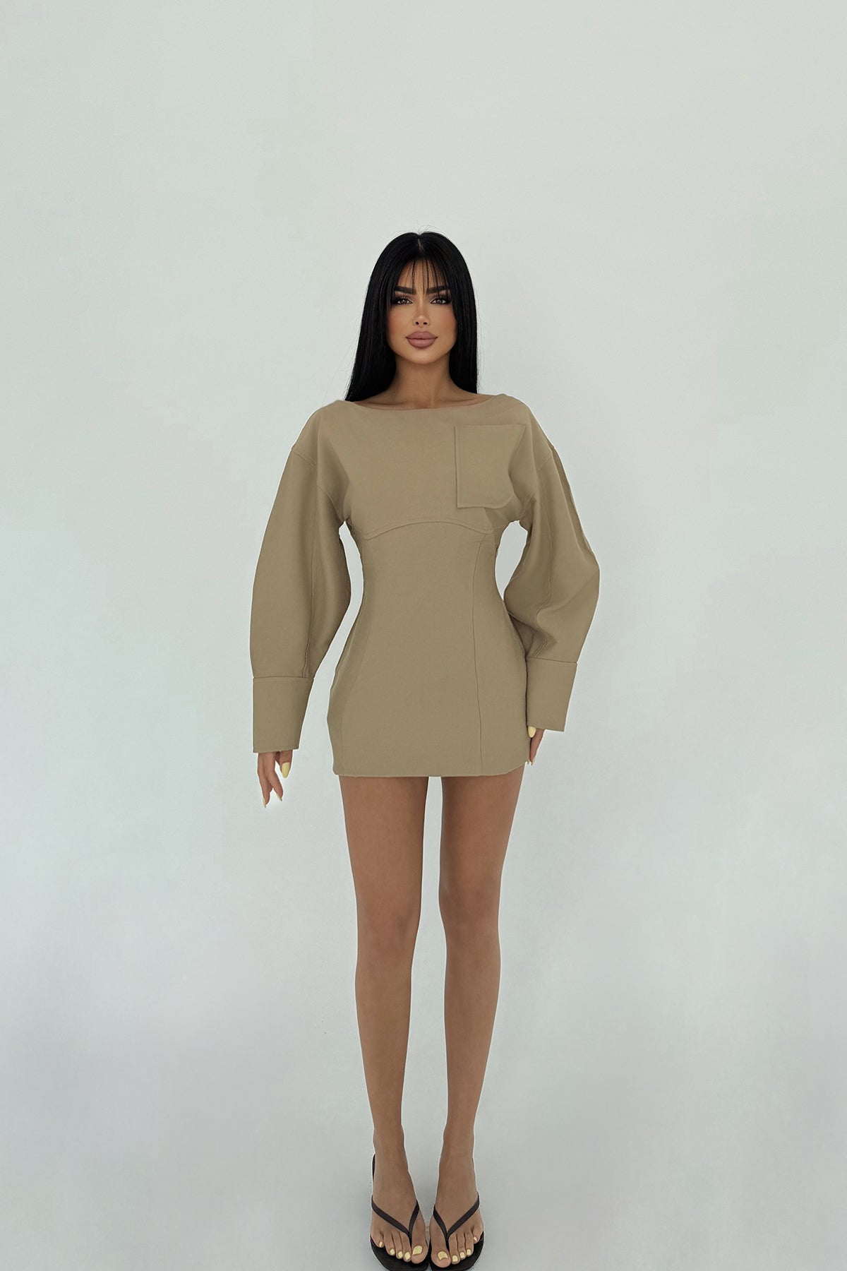 Bej Micah Mini Elbise ATE-2060