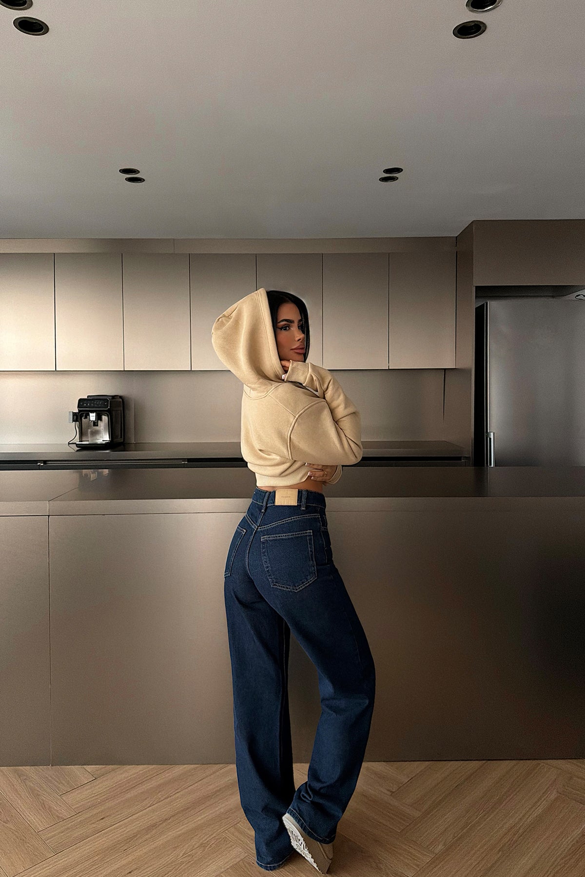 Bej Caiden Crop Hırka ATE-4858