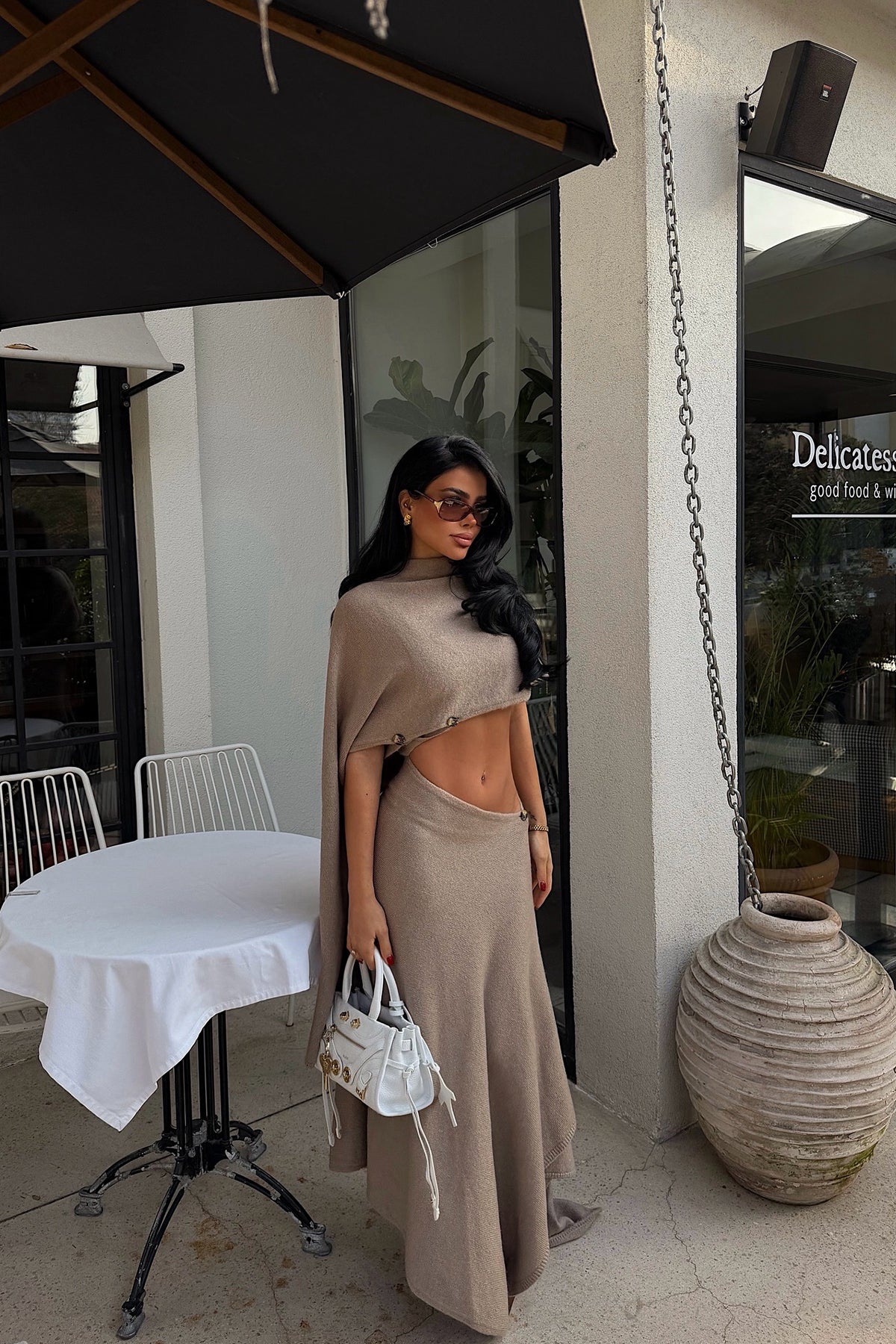 Bej Suzette triko takım ATE-4397