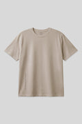 Beige Printed Crew Neck Relaxed Fit Plus Size Men's T-Shirt - 88472